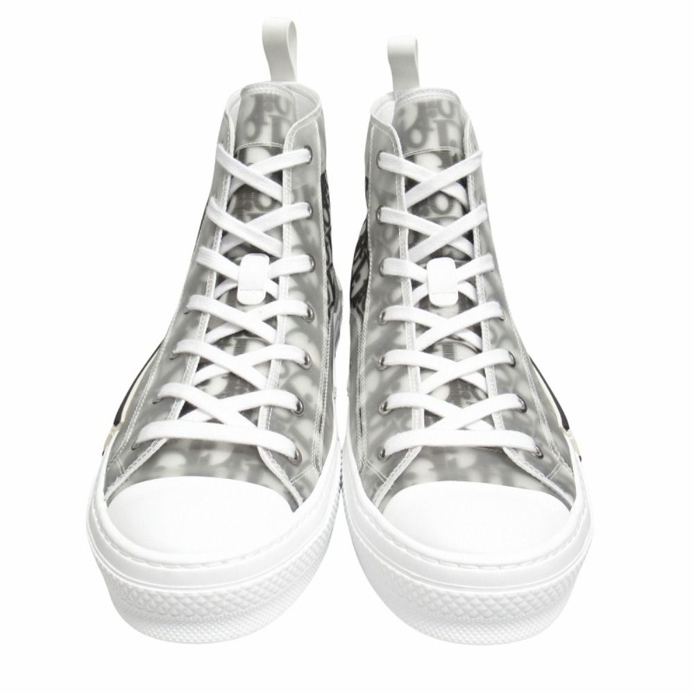 Dior Oak High Top Sneakers Shoes Cut Trotter Logo Technical Fabric 45 White — view 4