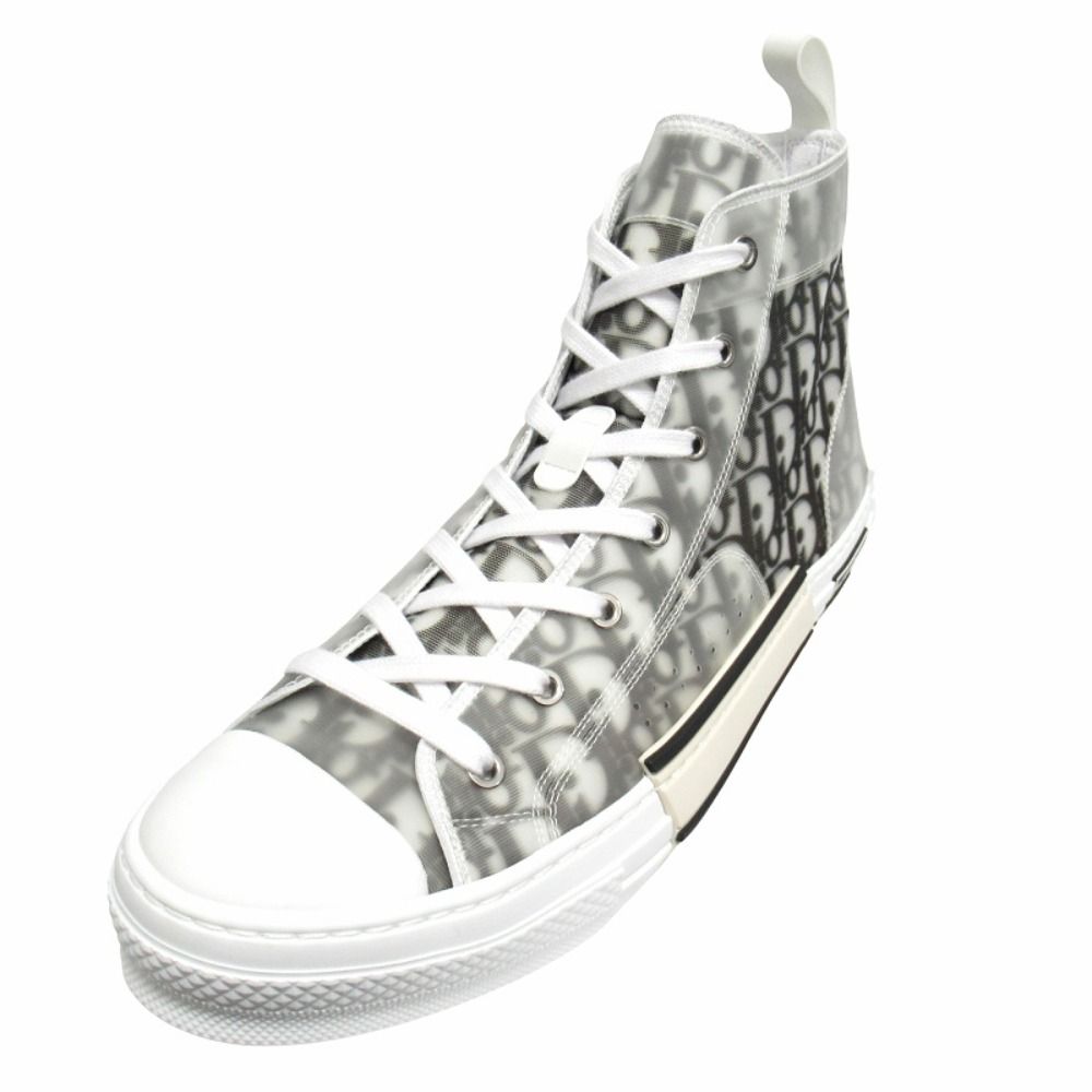 Dior Oak High Top Sneakers Shoes Cut Trotter Logo Technical Fabric 45 White — view 3