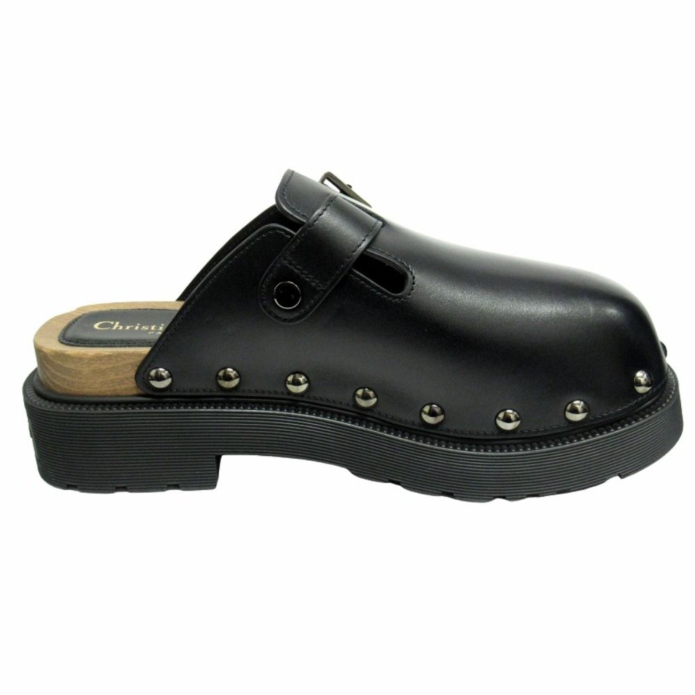 Dior Quake Leather Clog Sandals Sabot Platform 39 Black — view 2