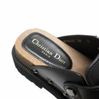 Dior Quake Leather Clog Sandals Sabot Platform 39 Black — view 6