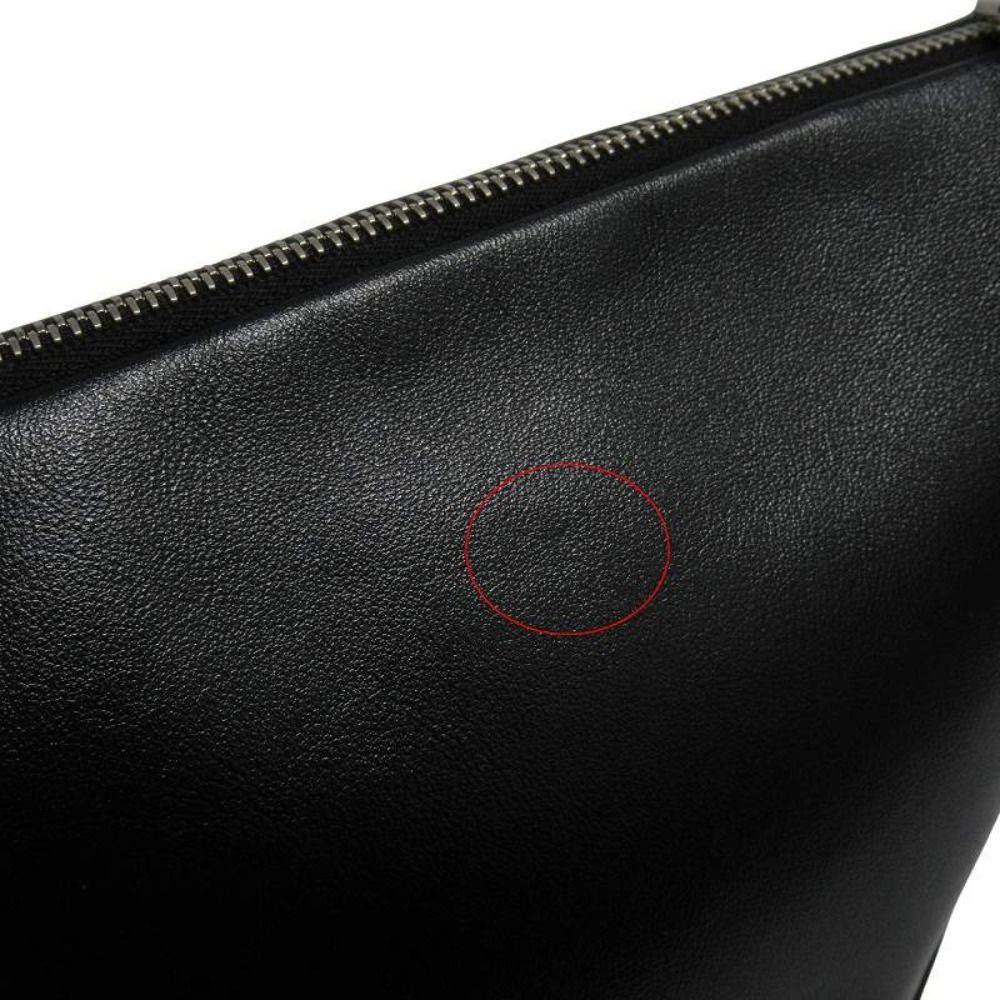 Prada Triangle Leather Shoulder Bag with Mini Pouch Crossbody Logo Black Silver — view 8
