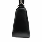 Prada Triangle Leather Shoulder Bag with Mini Pouch Crossbody Logo Black Silver — view 4
