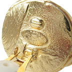 Chanel Vintage CC Logo Gripoix Earrings Costume Gold Red — view 5
