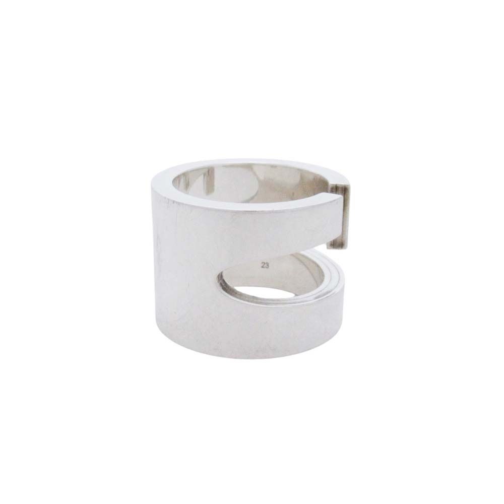 Gucci Cutout Wide Ring Logo Silver — view 4