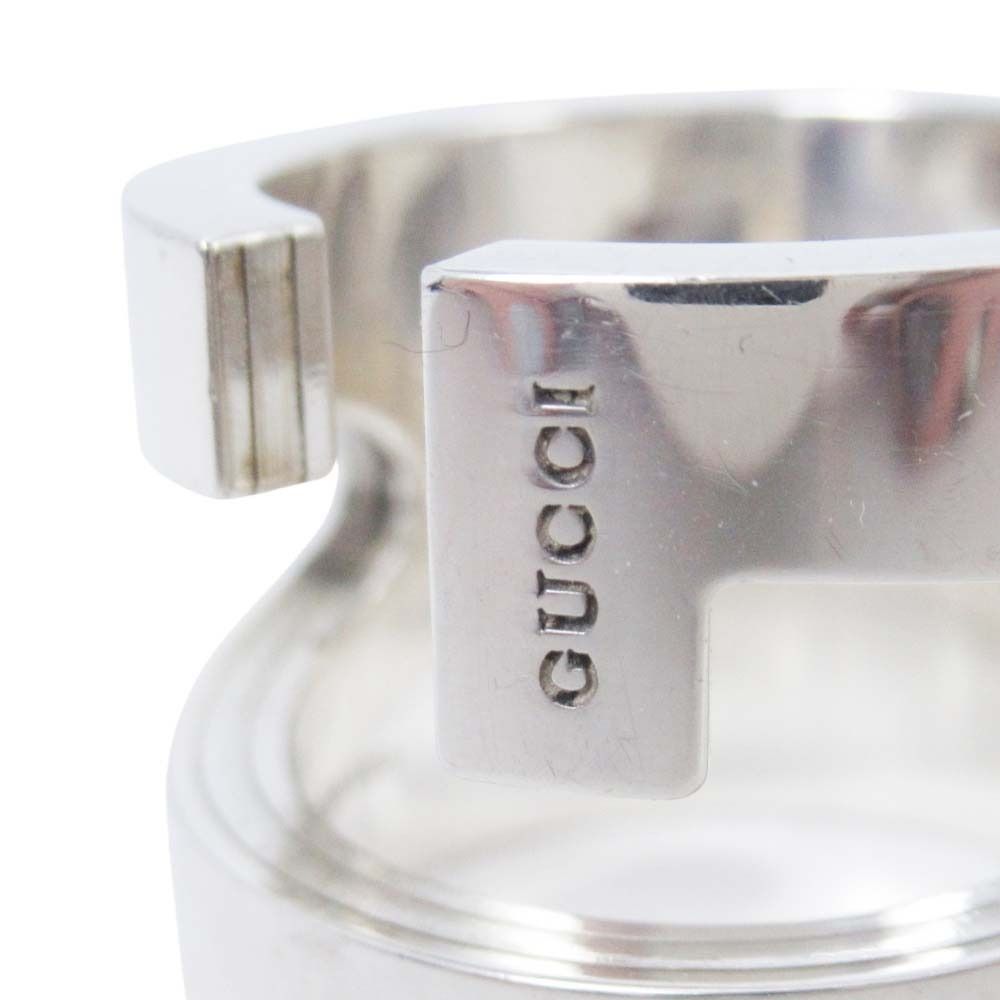 Gucci Cutout Wide Ring Logo Silver — view 7