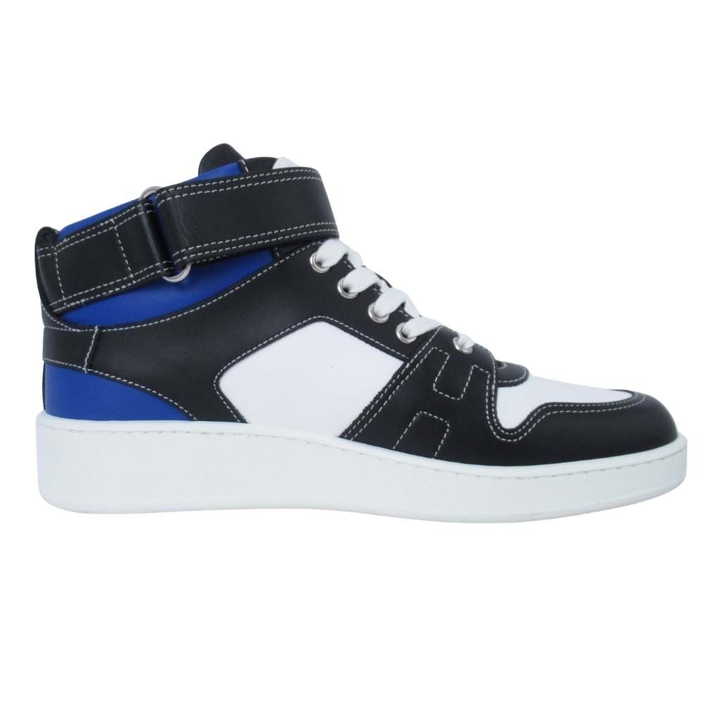 Hermes Freestyle Sneakers High Cut Series Logo Shoes 40.5 Black White Blue — view 4