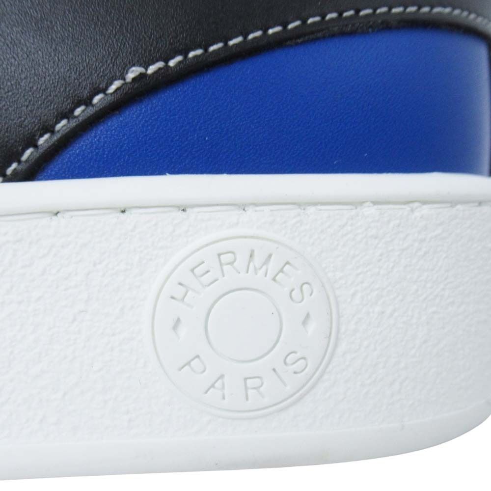 Hermes Freestyle Sneakers High Cut Series Logo Shoes 40.5 Black White Blue — view 7