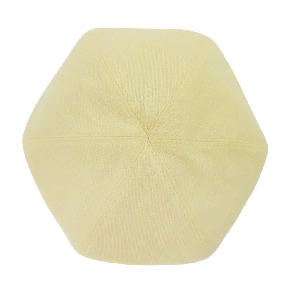 Hermes Gabrielle Beret Linen Silk Hat Cap 57 cm Yellow Handbag — view 5