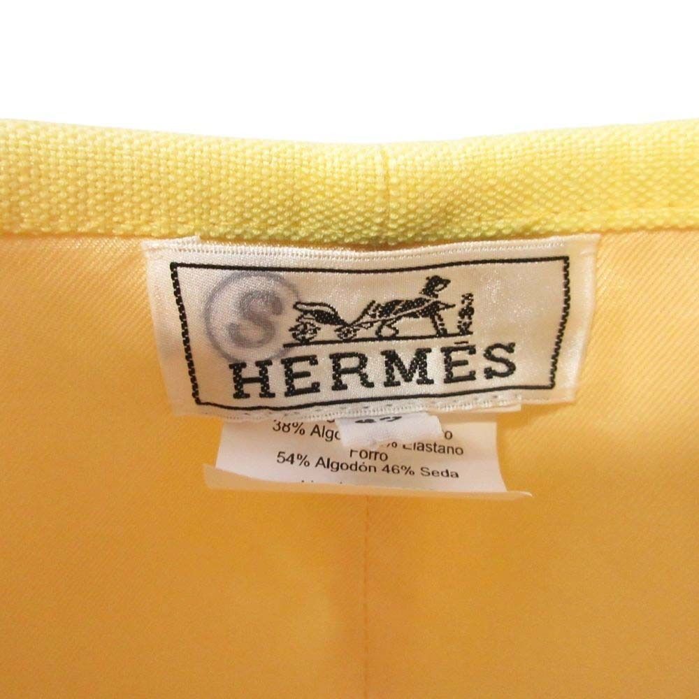 Hermes Gabrielle Beret Linen Silk Hat Cap 57 cm Yellow Handbag — view 8