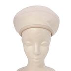 Hermes Gabrielle Beret Denim Leather Trim Series Button Hat 57 cm Ivory Handbag — view 7