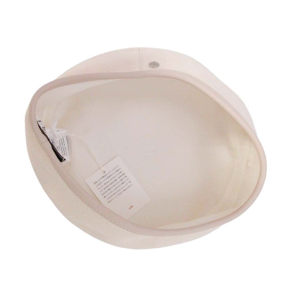 Hermes Gabrielle Beret Denim Leather Trim Series Button Hat 57 cm Ivory Handbag — view 6