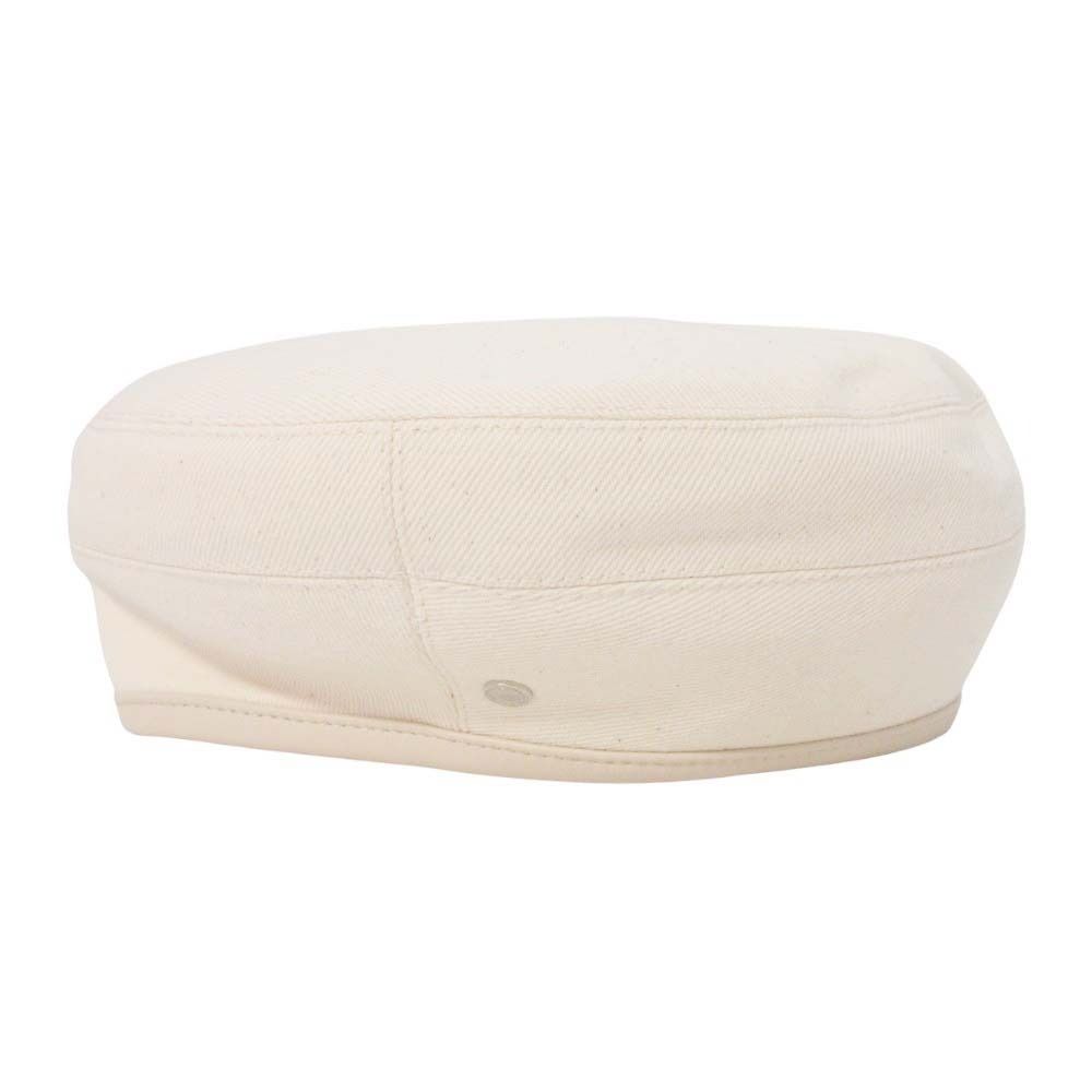 Hermes Gabrielle Beret Denim Leather Trim Series Button Hat 57 cm Ivory Handbag — view 4