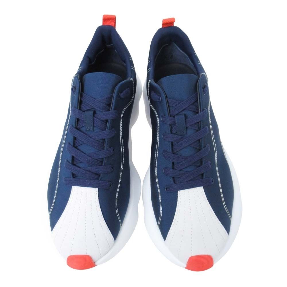 Hermes Envol Thick Sole Sneakers Stitch Shoes 41.5 Navy Orange — view 2