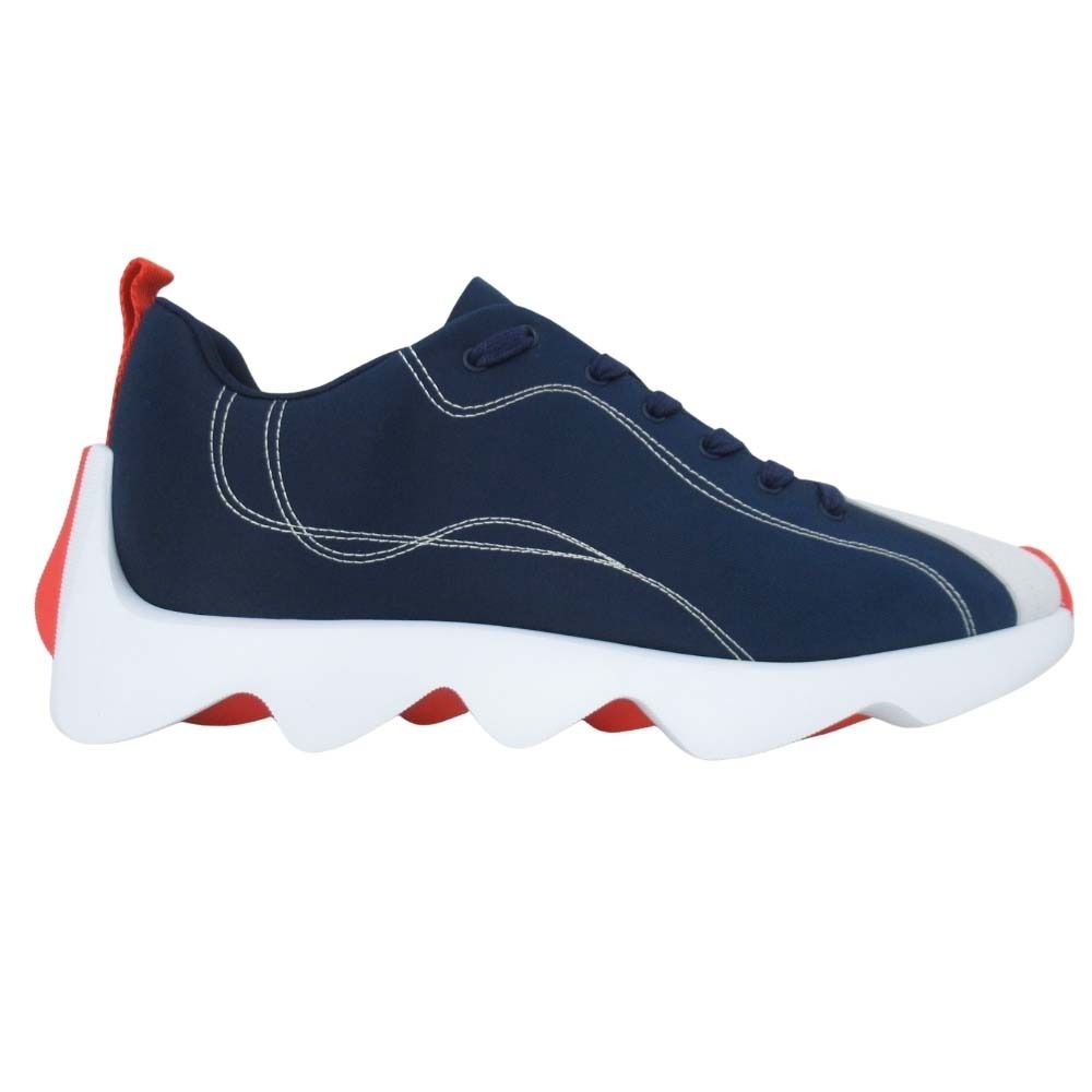 Hermes Envol Thick Sole Sneakers Stitch Shoes 41.5 Navy Orange — view 4