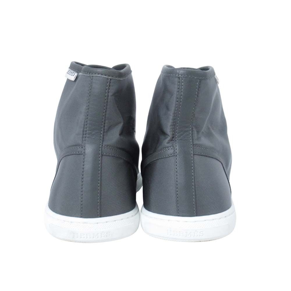 Hermes Express Sneakers High Cut Nylon Shoes 44 Gray — view 3