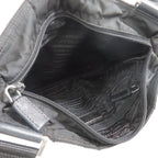 Prada Tessuto Nylon Triangle Logo Plate Messenger Shoulder Bag Purse Black — view 6