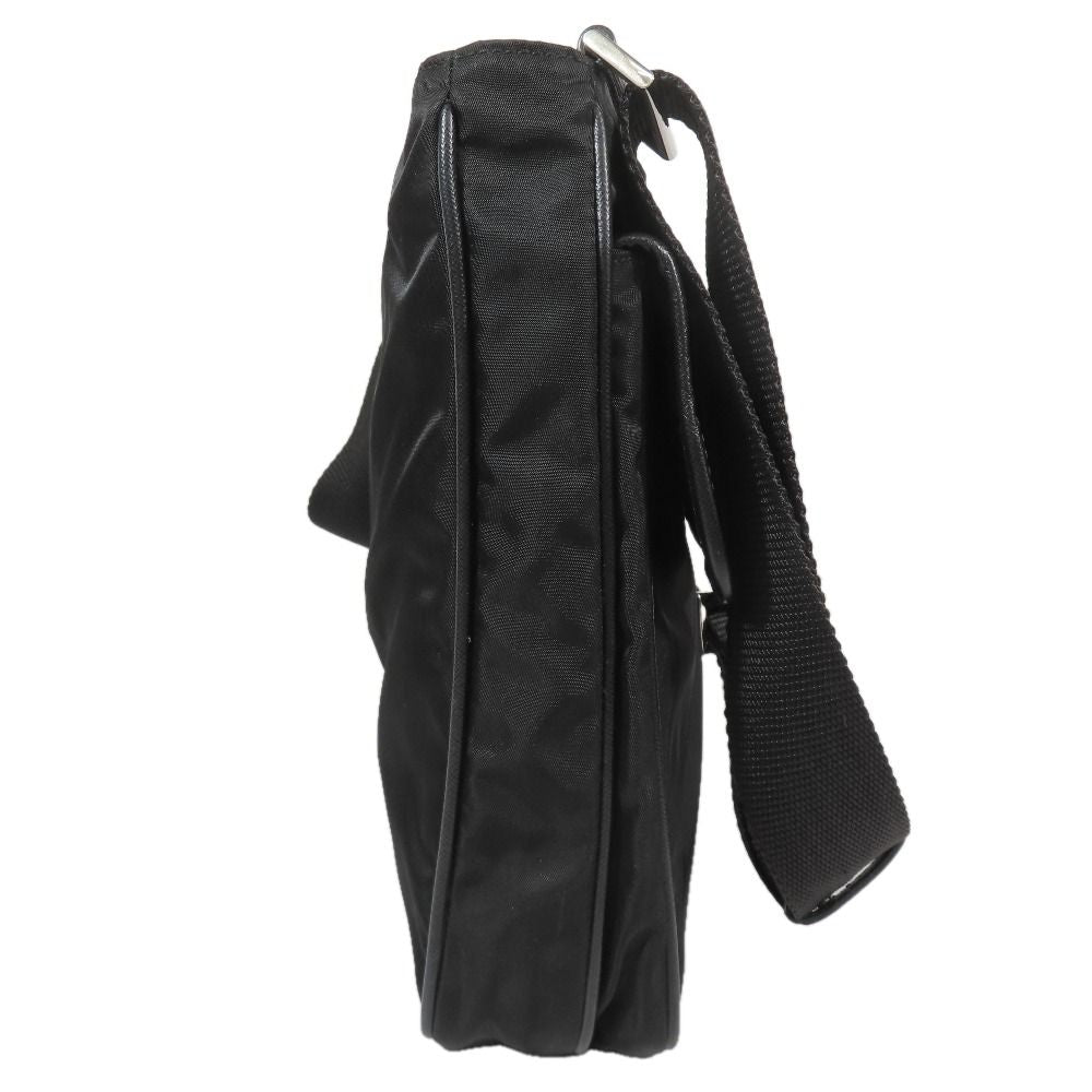 Prada Tessuto Nylon Triangle Logo Plate Messenger Shoulder Bag Purse Black — view 2
