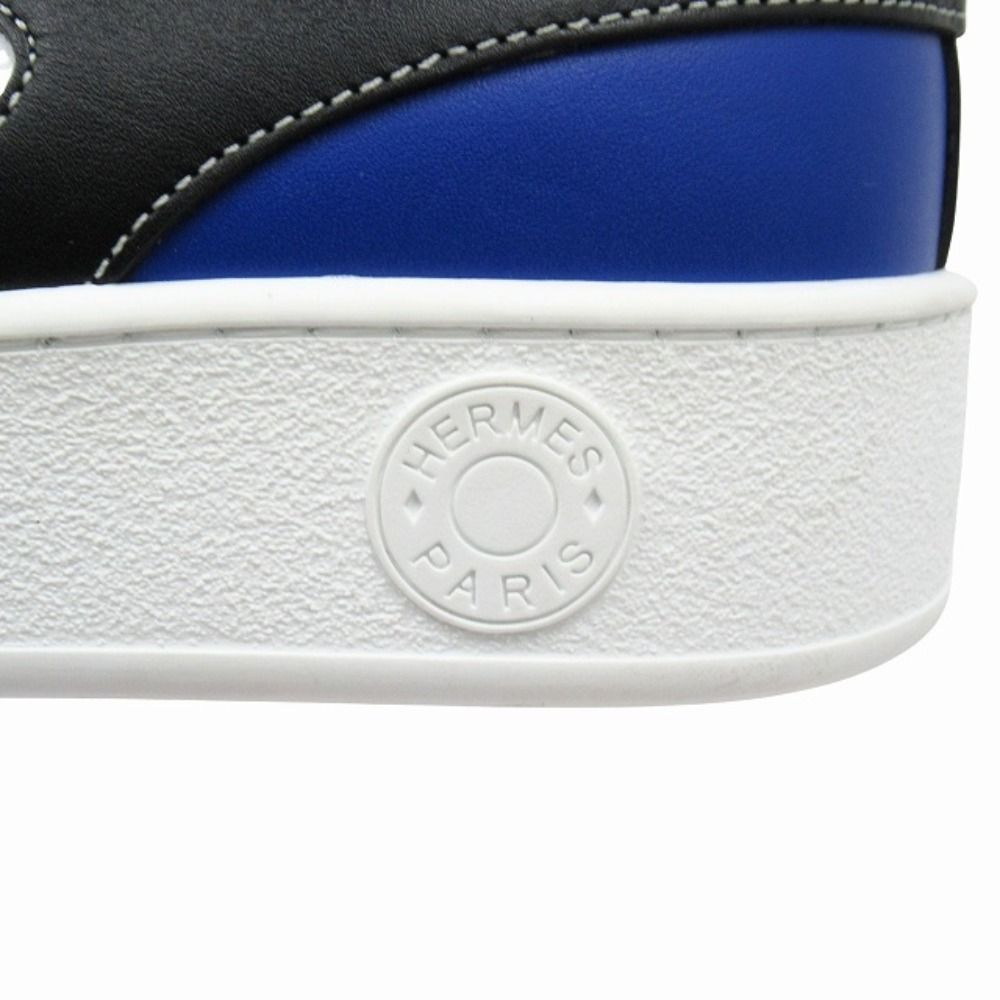 Hermes Freestyle Calfskin Leather Sneakers Shoes High Cut 42 White — view 6
