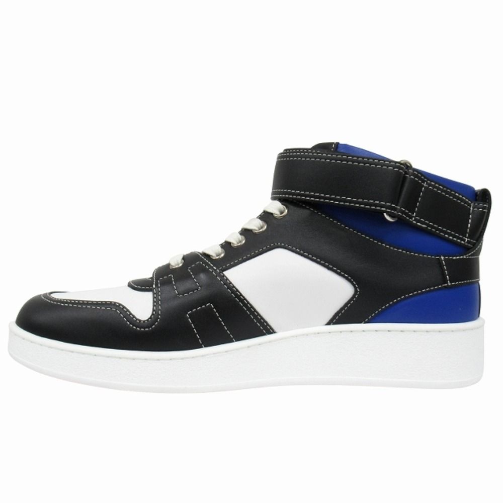 Hermes Freestyle Calfskin Leather Sneakers Shoes High Cut 42 White — view 2