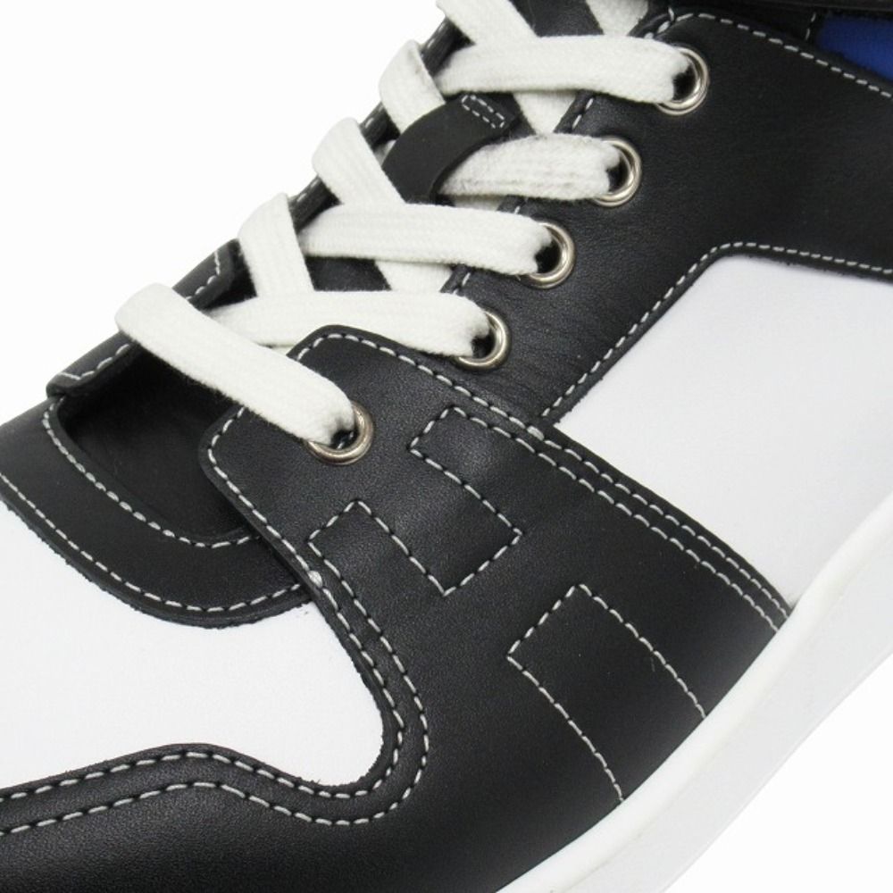 Hermes Freestyle Calfskin Leather Sneakers Shoes High Cut 42 White — view 7