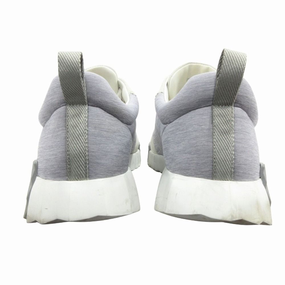 Hermes Bouncing Sneakers Shoes Logo Suede Leather 42) Gray White — view 4