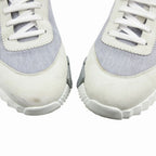 Hermes Bouncing Sneakers Shoes Logo Suede Leather 42) Gray White — view 5