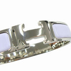 Hermes Clic Bracelet Bangle GM Silver Lila Light Purple — view 5