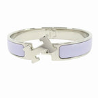 Hermes Clic Bracelet Bangle GM Silver Lila Light Purple — view 3