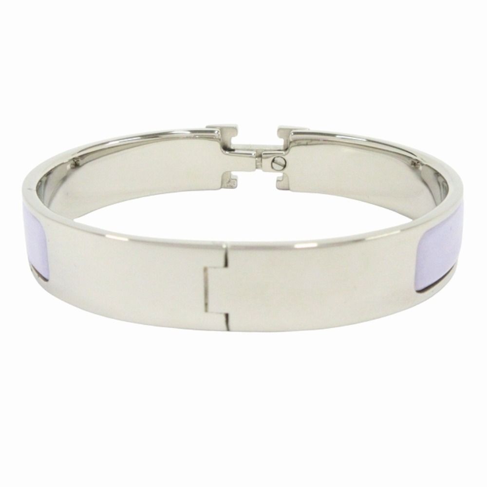 Hermes Clic Bracelet Bangle GM Silver Lila Light Purple — view 2
