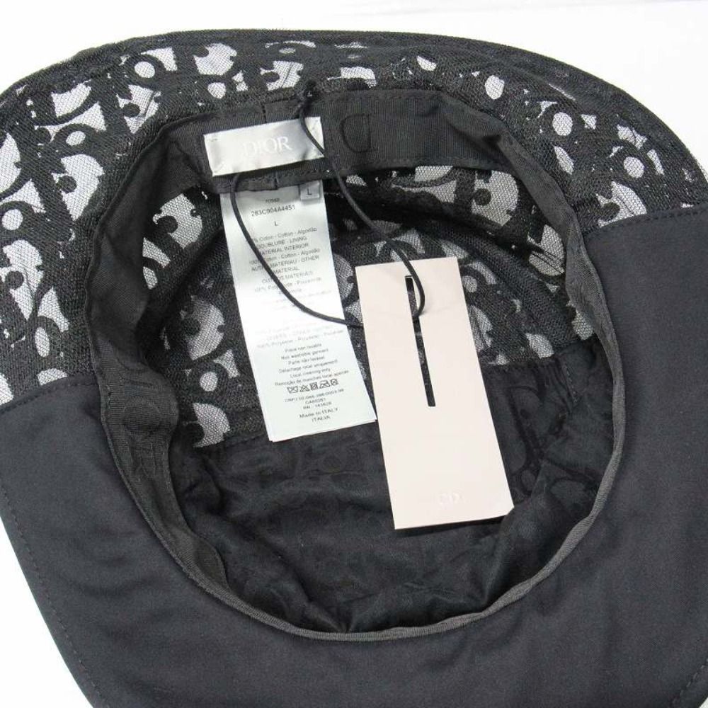 Dior Oak Split Fisherman Bucket Hat Trotter Contrast L Black — view 6