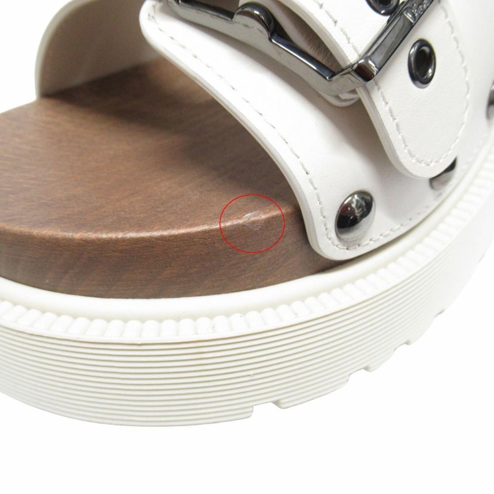 Dior Quake Leather Sandals Platform Shoes 37 White — view 7