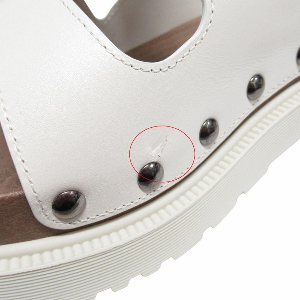 Dior Quake Leather Sandals Platform Shoes 37 White — view 8