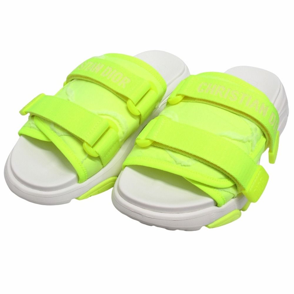 Dior D Wonder Slide Sandals Logo Belt Platform Shoes 38 Yellow — view 4