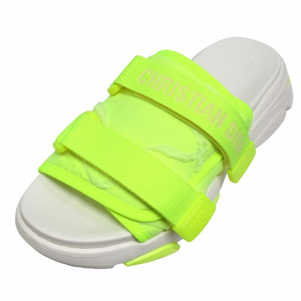 Dior D Wonder Slide Sandals Logo Belt Platform Shoes 38 Yellow — view 3