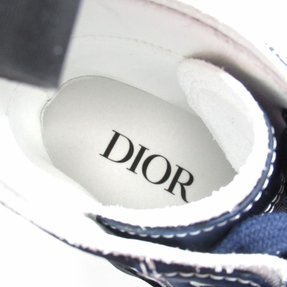 Dior High Top Logo Buckle Cut Sneakers Shoes 36 Navy — view 7