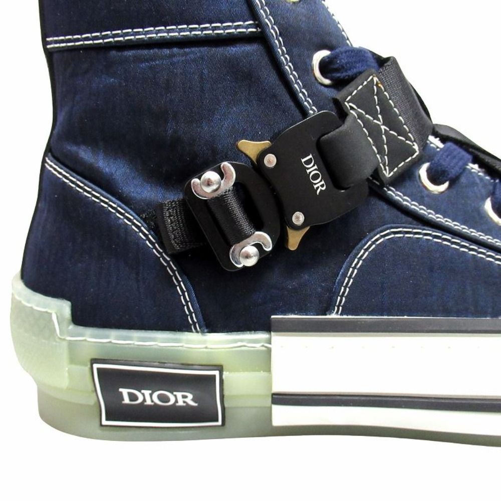 Dior High Top Logo Buckle Cut Sneakers Shoes 36 Navy — view 8