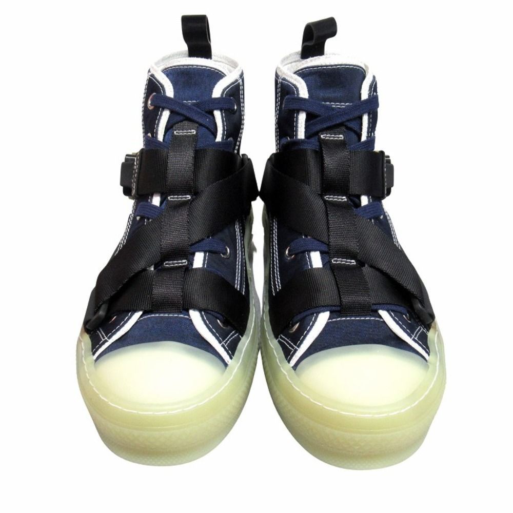 Dior High Top Logo Buckle Cut Sneakers Shoes 36 Navy — view 4