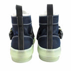 Dior High Top Logo Buckle Cut Sneakers Shoes 36 Navy — view 5