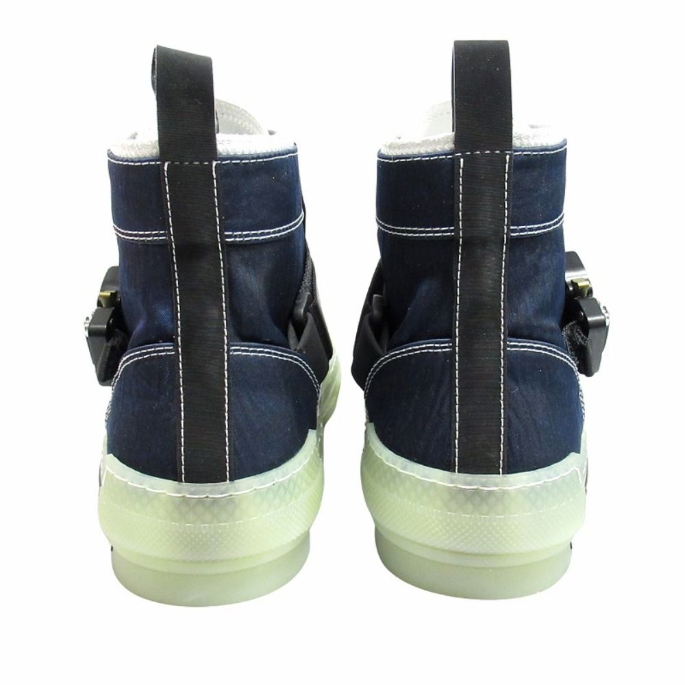 Dior High Top Logo Buckle Cut Sneakers Shoes 36 Navy — view 5