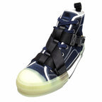 Dior High Top Logo Buckle Cut Sneakers Shoes 36 Navy — view 3
