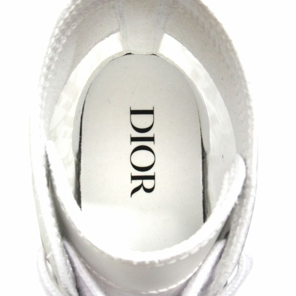 Dior Oak League High Top Sneakers Cut Shoes Logo Trotter 38 White — view 4