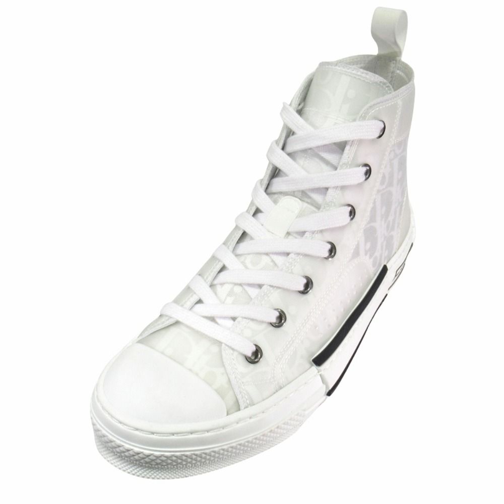 Dior Oak League High Top Sneakers Cut Shoes Logo Trotter 38 White — view 3