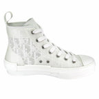 Dior Oak League High Top Sneakers Cut Shoes Logo Trotter 38 White — view 2