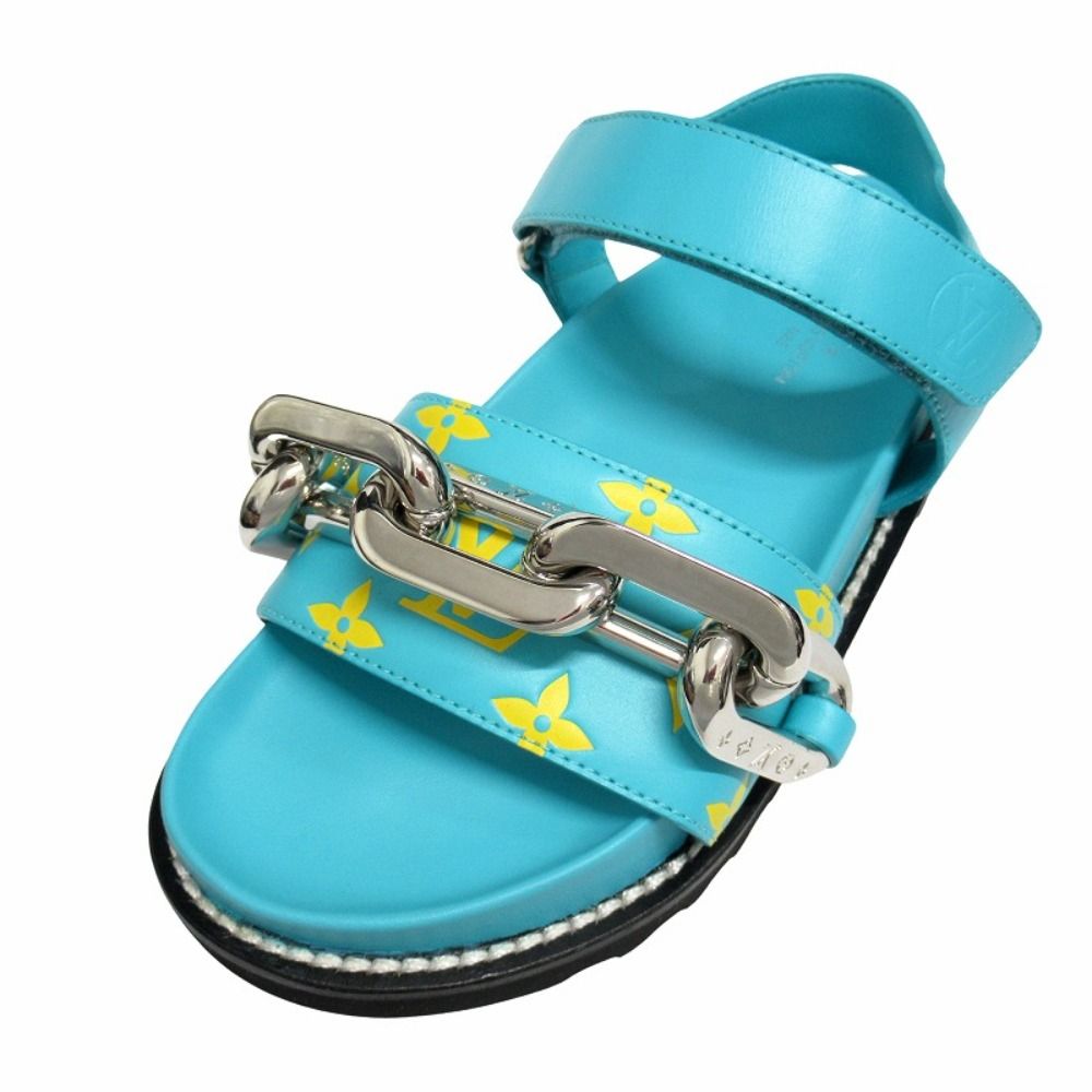 Louis Vuitton Paseo Line Chain Monogram Sandals Shoes Leather — view 3