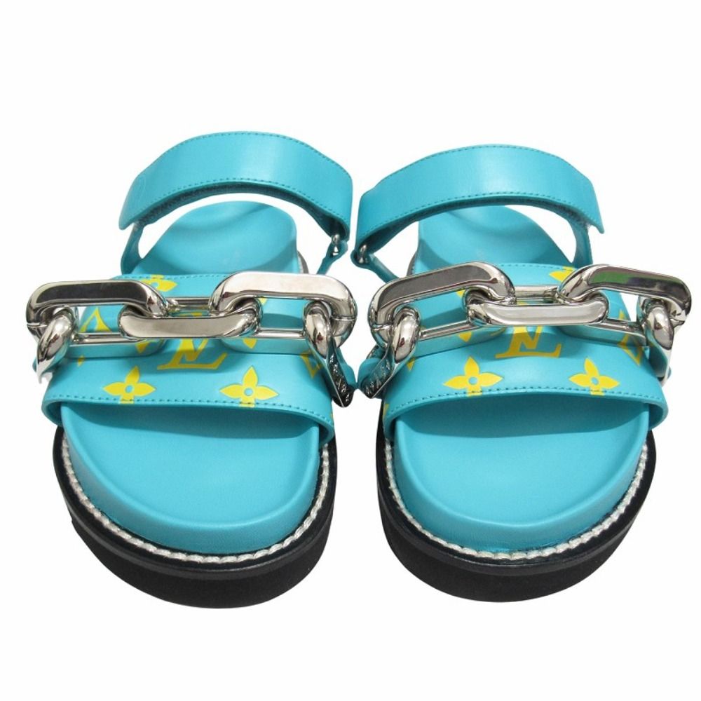 Louis Vuitton Paseo Line Chain Monogram Sandals Shoes Leather — view 4