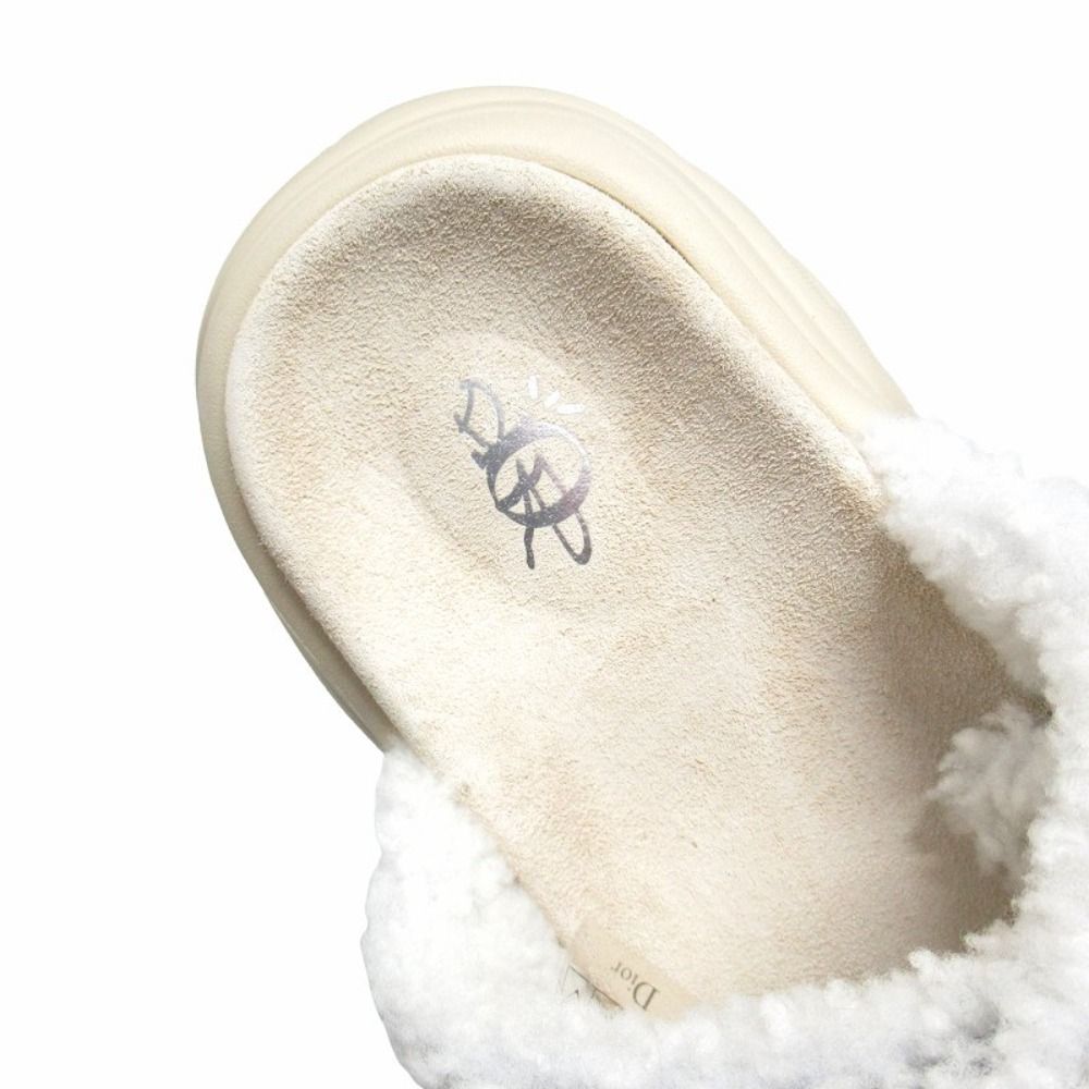 Dior Town Oblique Jacquard Shearling Sandals Shoes Trotter 40 Beige Brown — view 4