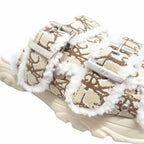 Dior Town Oblique Jacquard Shearling Sandals Shoes Trotter 40 Beige Brown — view 6