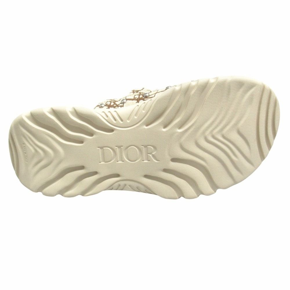 Dior Town Oblique Jacquard Shearling Sandals Shoes Trotter 40 Beige Brown — view 5