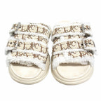 Dior Town Oblique Jacquard Shearling Sandals Shoes Trotter 40 Beige Brown — view 8