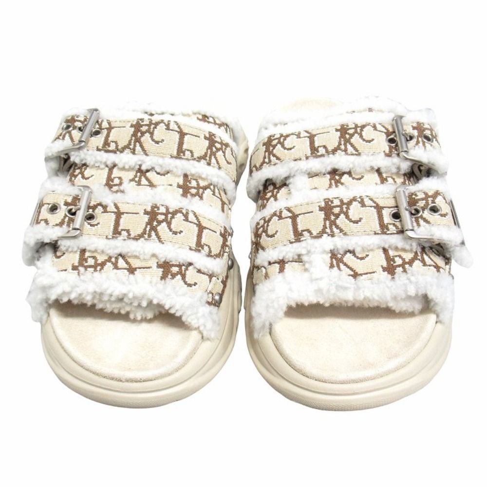 Dior Town Oblique Jacquard Shearling Sandals Shoes Trotter 40 Beige Brown — view 8